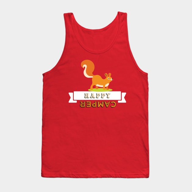 Happy camper squirrel Tank Top by Toonstruction